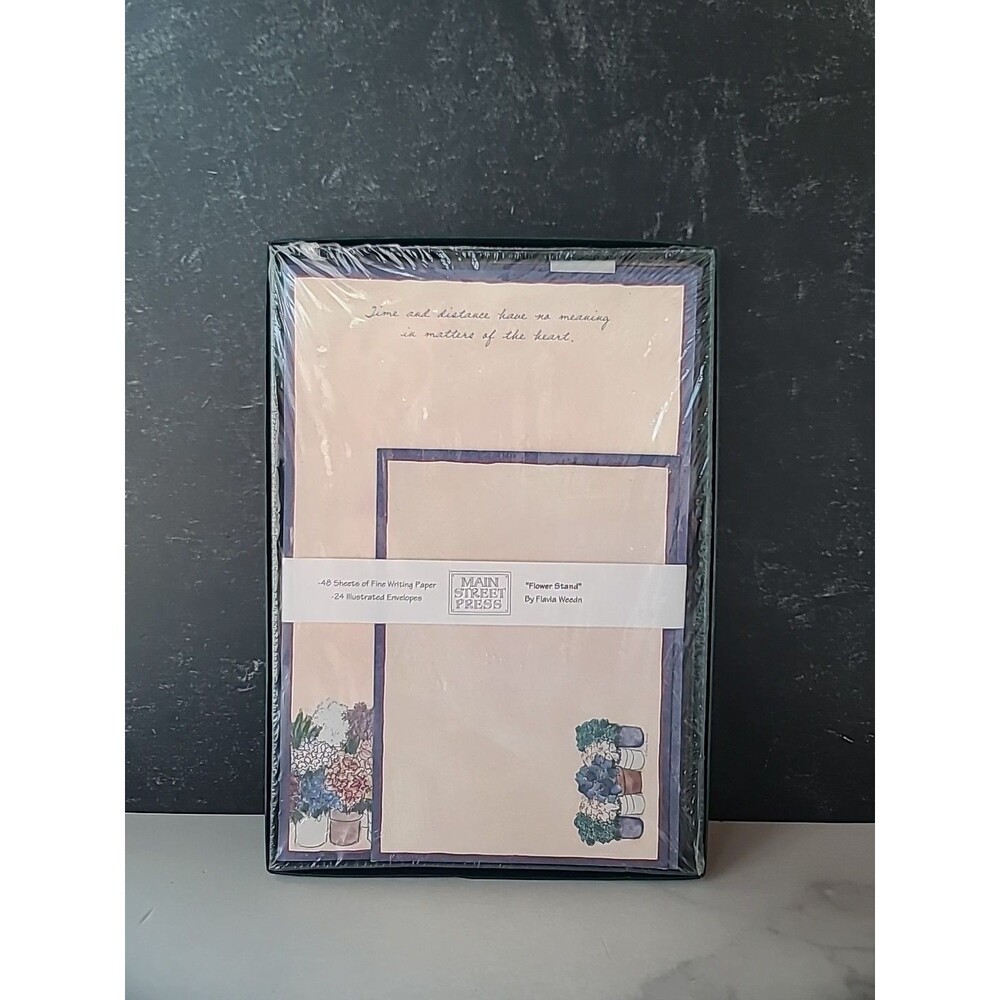 Main Street Press "Flower Stand" By Flavia Weedn 48 Sheets Of Writing Paper